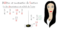 addition et soustraction de fractions en cinquime en vidos
