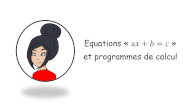 équations et programmes de calcul