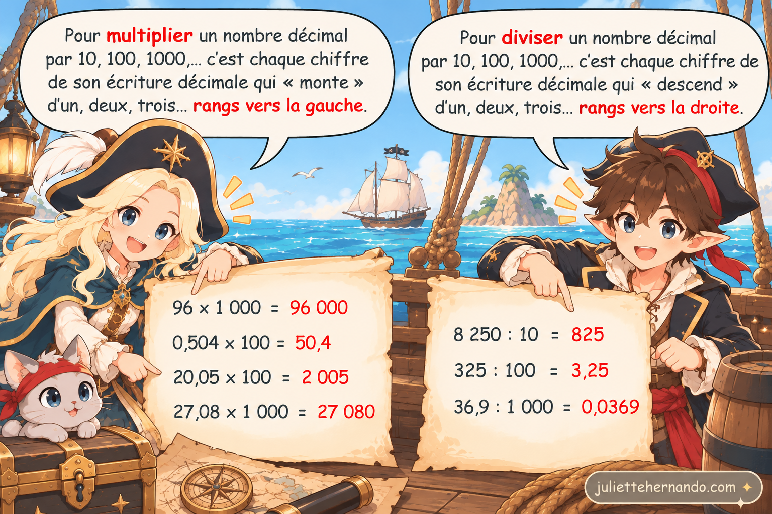 multiplier ou diviser par 10, 100, 1 000